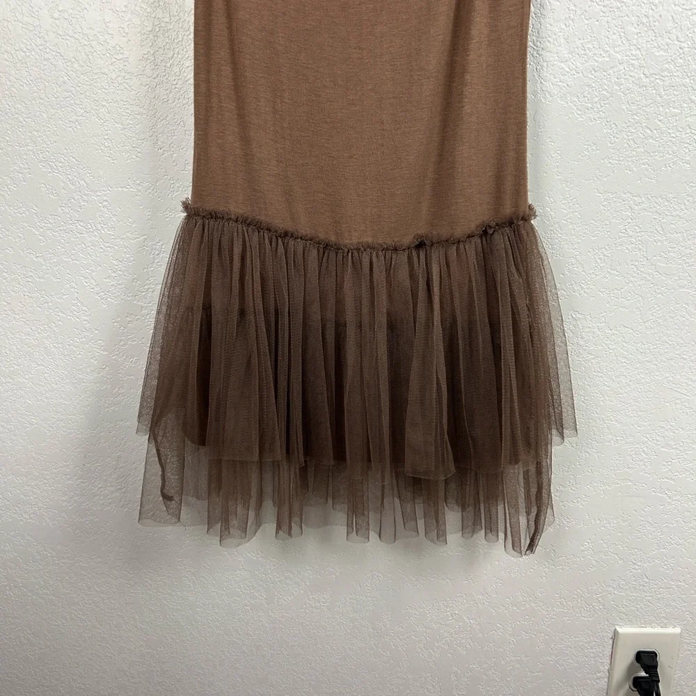 Whish Women’s Brown Mini Dress Sleeveless Sz S Feminine Skater Girl Party Casual